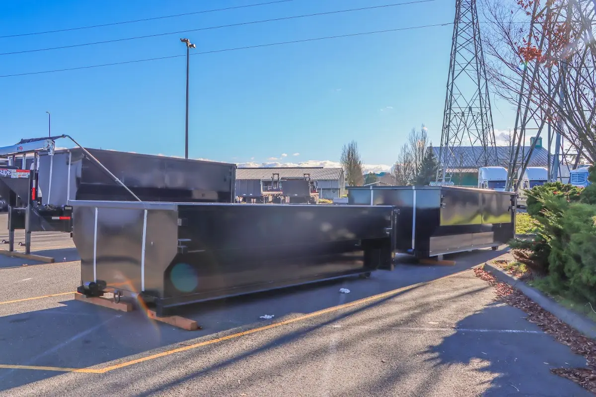 Roll-off dumpster ready for waste disposal at job site for 2 Yard Dumpster Rental in Southchase